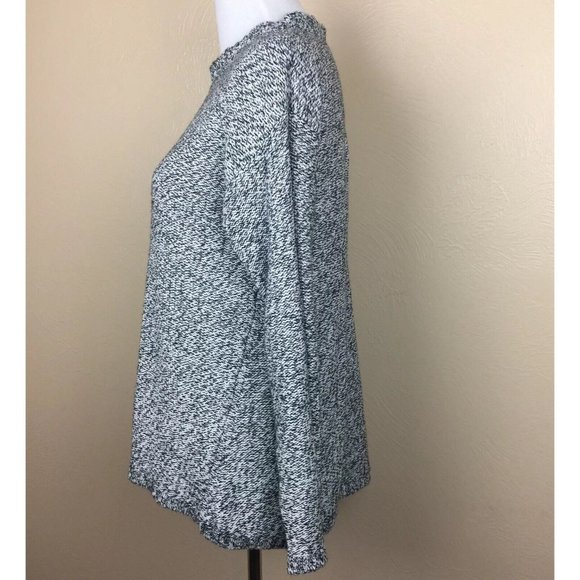 Women's PHILOSOPHY Black White Pullover Crewneck Sweater Medium LS Knit - Picture 3 of 6